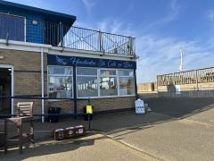 The only open spot for a sausage sandwich - on the way out of Hunstanton